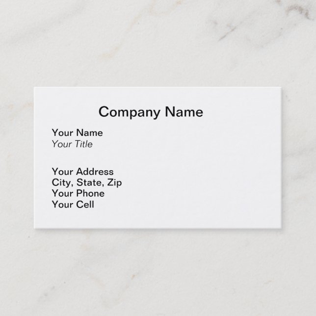 Blank Left Aligned Biz Card (Front)