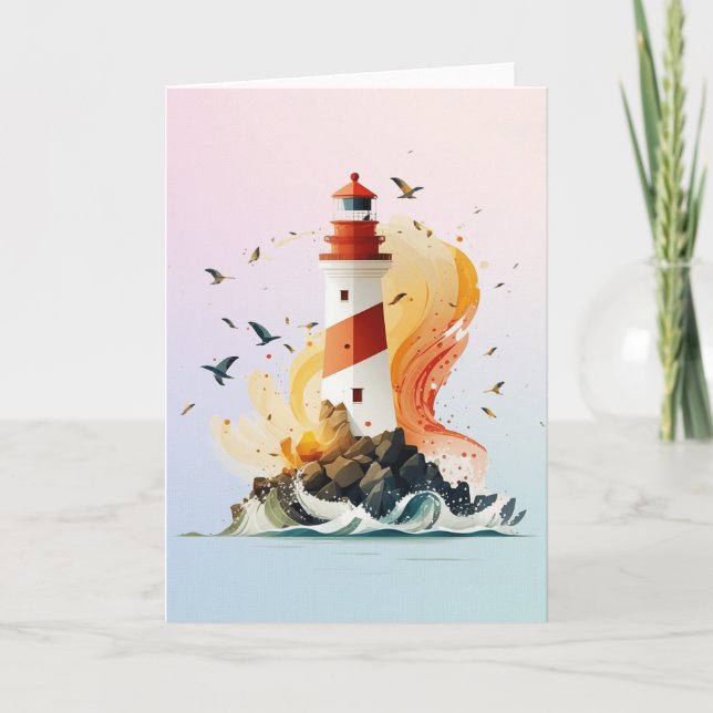 Blank Lighthouse Greeting Card (Front)