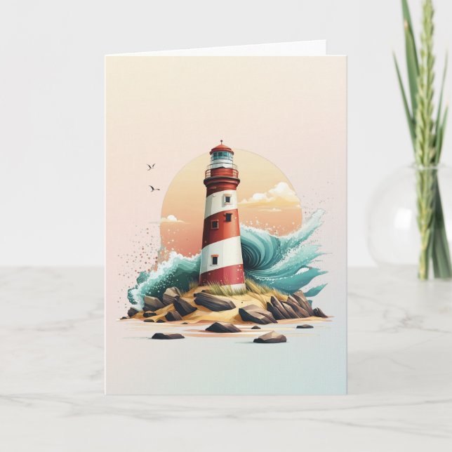 Blank Lighthouse Greeting Card #2 (Front)