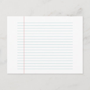Blank Lined Paper Postcard