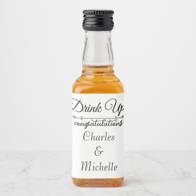 Blank Liquor Bottle Labels Wedding Celebration (Front)