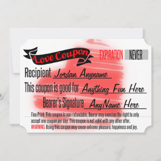 Blank Love Coupon Gift