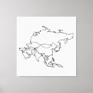 Blank Map of Asia Canvas Print