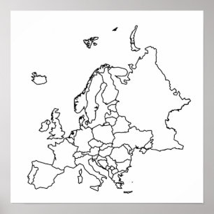 Blank Map of Europe Poster