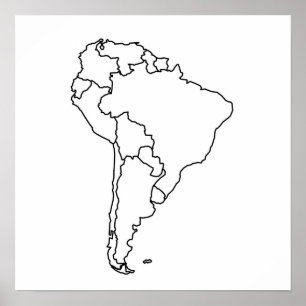 Blank Map of South America Poster