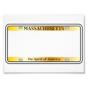Blank Massachusetts License Plate Photo Print