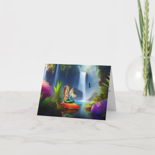 BLANK MERMAID GREETING CARD ANY OCCASION (Front)