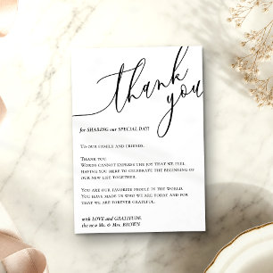 Blank Modern Signature Custom Photo Thank You Enclosure Card