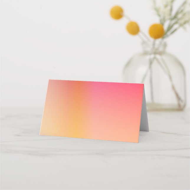 Blank Modern Sunset Ombre Wedding Name Place Card (Front)