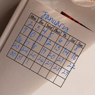 Blank month template Bullet Journal Rubber Stamp