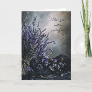 Blank Moody, Elegant Lavender Floral Editable Card
