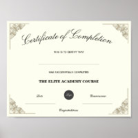 Blank Name Certificate of Completion Custom Logo