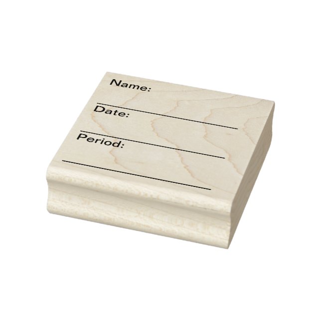 Blank NAME, DATE, PERIOD stamp for teachers (Stamp)