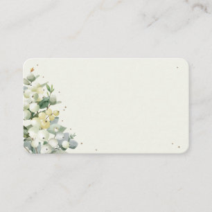 Blank Navy/Cream Snowberry+Eucalyptus Wedding Place Card