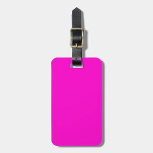 Blank Neon Pink Solid Colour Luggage Tag