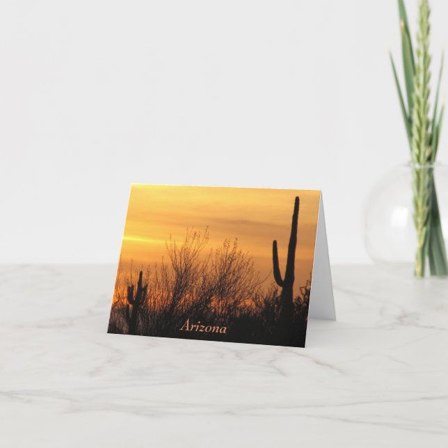 Blank Note Card--Arizona Sunset-3 Card (Front)