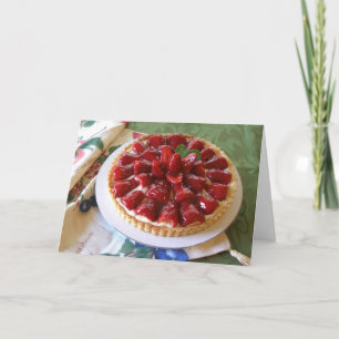 Blank Note Card -Easy-Breezy Strawberry Cream Tart