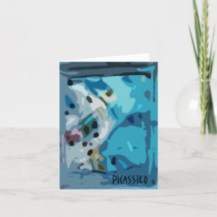 Blank Note Card in Shades of Blue, "Cool Java"