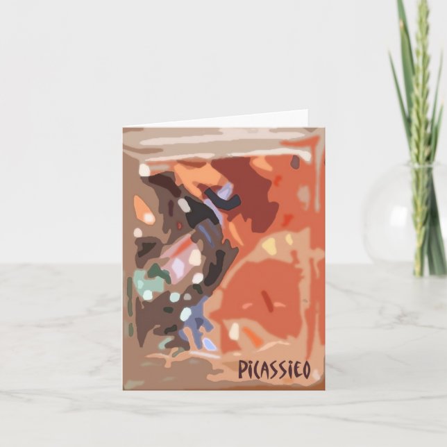 Blank Note Card In Warm Coffee Colours, "Hot Java" (Front)