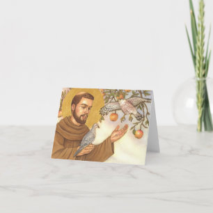 blank note card St Francis & birds