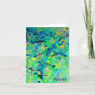 Blank Note Card with colourful PiCassieO art