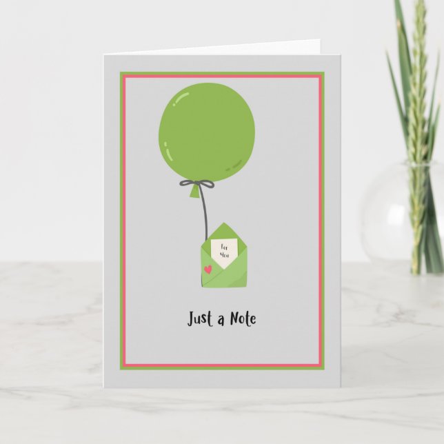 Blank Note Card with Envelope & Balloon (Front)