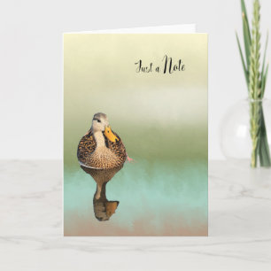 Blank Note Card with Mottled Duck