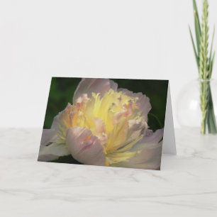 Blank Note Card with Peony Blossom