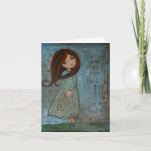 Blank Notecard Folk Art Girl