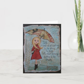 Blank Notecard Inspirational Quote Rainy Day Art