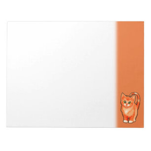 Blank notepad with ginger kitten design.