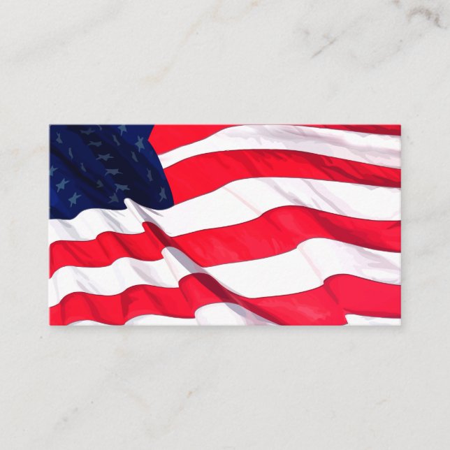 Blank On Back American Stars And Stripes On Front Business Card (Front)