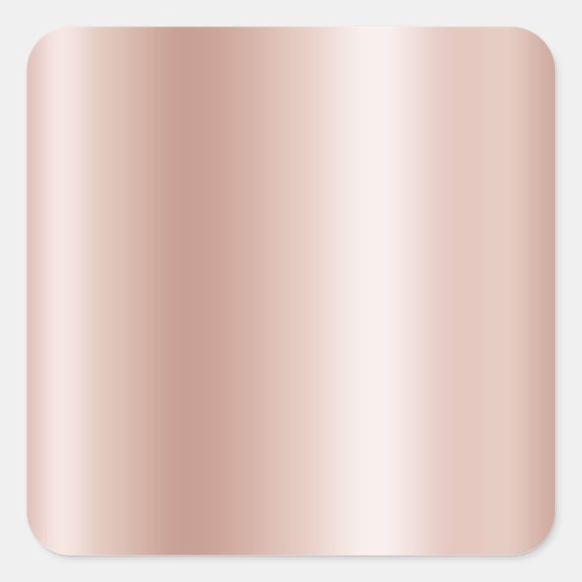 Blank Pale Rose Gold Ombre Foil Square Sticker (Front)
