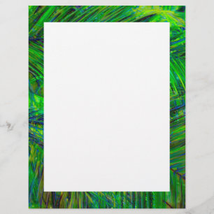 Blank Palm Leaf Border Custom Letterhead
