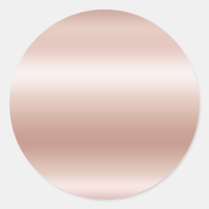 Blank Pastel Rose Gold Ombre Foil Classic Round Sticker