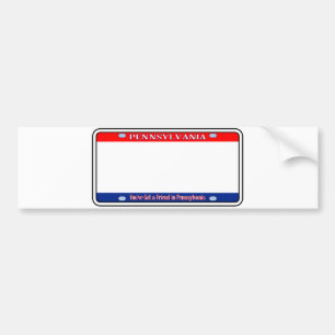 Blank Pennsylvania License Plate Bumper Sticker