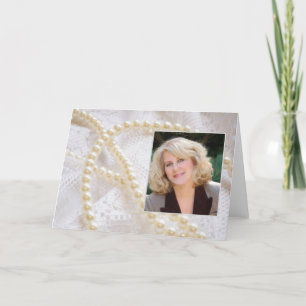 Blank photo card with pearls