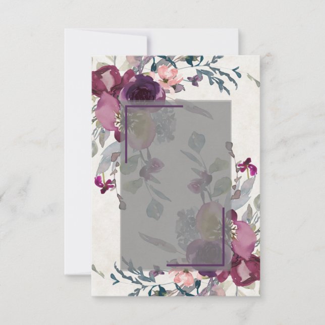 Blank Pink and burgundy floral budget wedding   Invitation (Front)