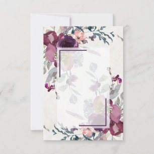Blank Pink and burgundy floral budget wedding   Invitation