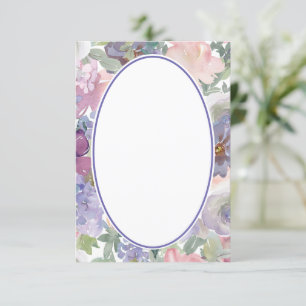 Blank Pink and purple floral background wedding    Invitation