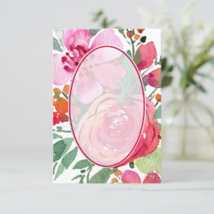 Blank Pink and red floral background wedding     Invitation