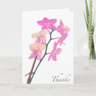 Blank Pink Orchid Thank You Card