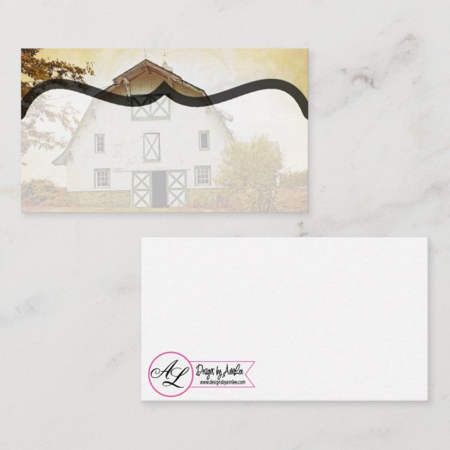 Blank Place Cards Sunset Barn Country Rustic Field (Front/Back)