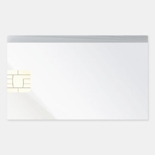 Blank plastic cards with chip rectangular sticker