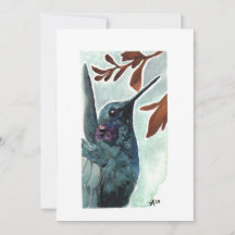 Blank - Purple Throated Hummingbird Watercolor