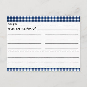 Blank Recipe Cards: Gingham Dreams Postcard