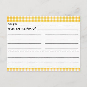 Blank Recipe Cards: Gingham Dreams Postcard