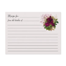 Blank Recipe Cards: Rose Bouquet Postcard