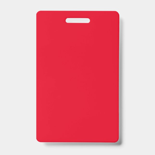 Blank Red  DIY Template Custom text  photo image ID Badge (Front)