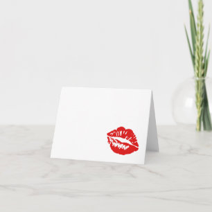 Blank Red Kiss Note Card